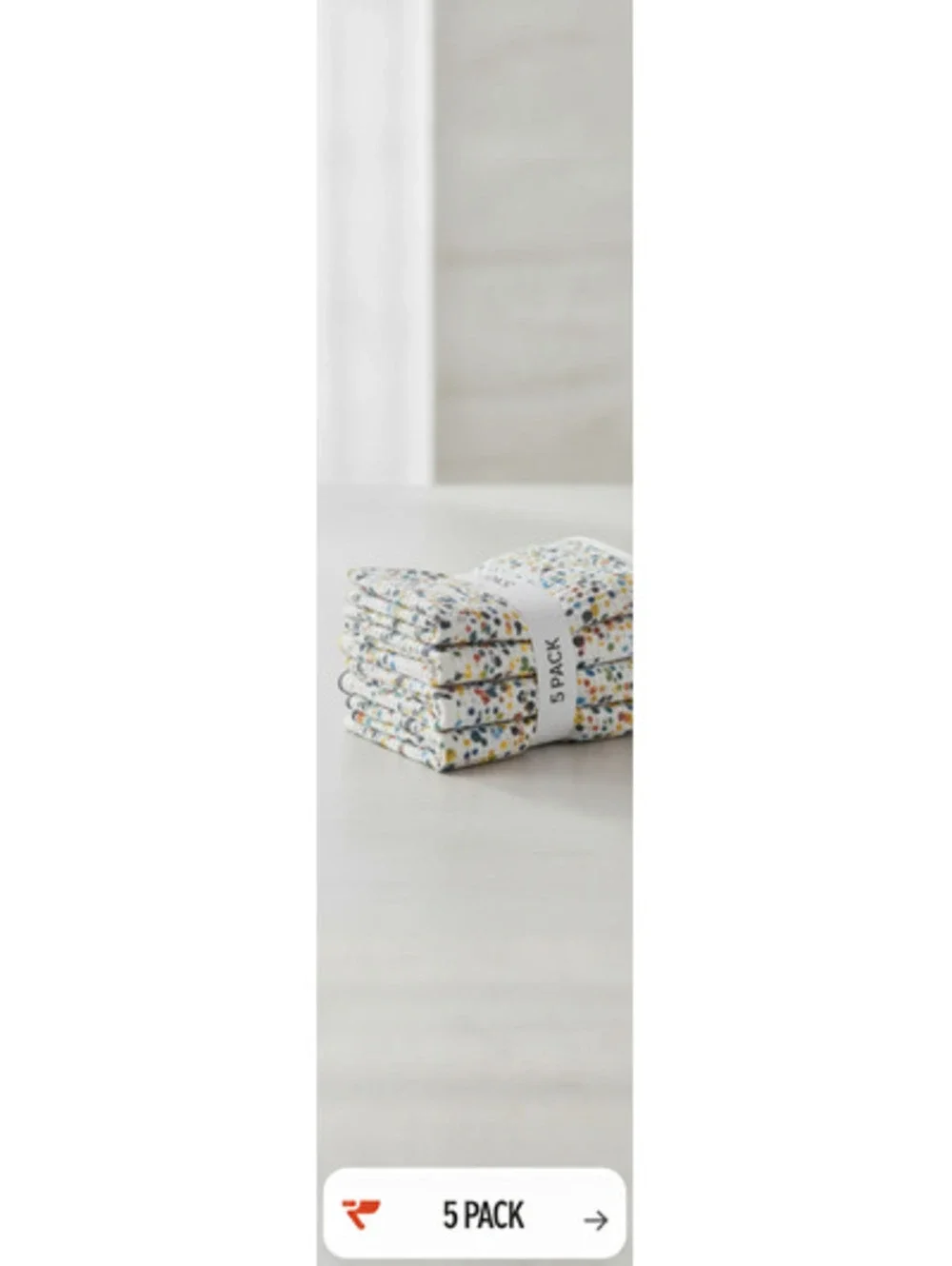 5-Pack Cotton Kitchen Towels with Colorful Confetti Print